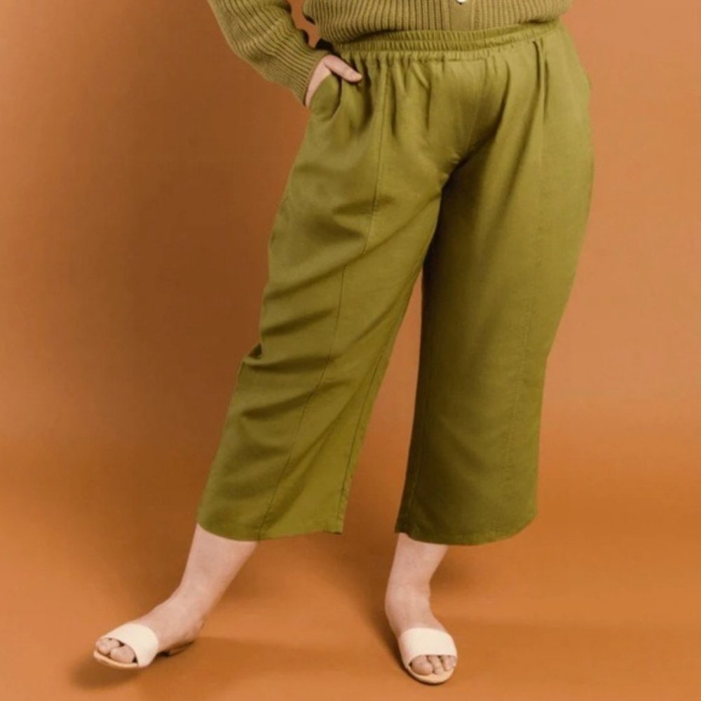 Tradlands Paloma Linen Pant Olive XXS